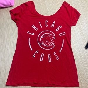 chicago cubs Red womens scoop neck open back victorias secret PINK shirt